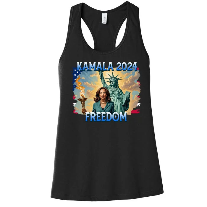 Kamala Harris Lady Liberty Freedom 2024 Women's Racerback Tank