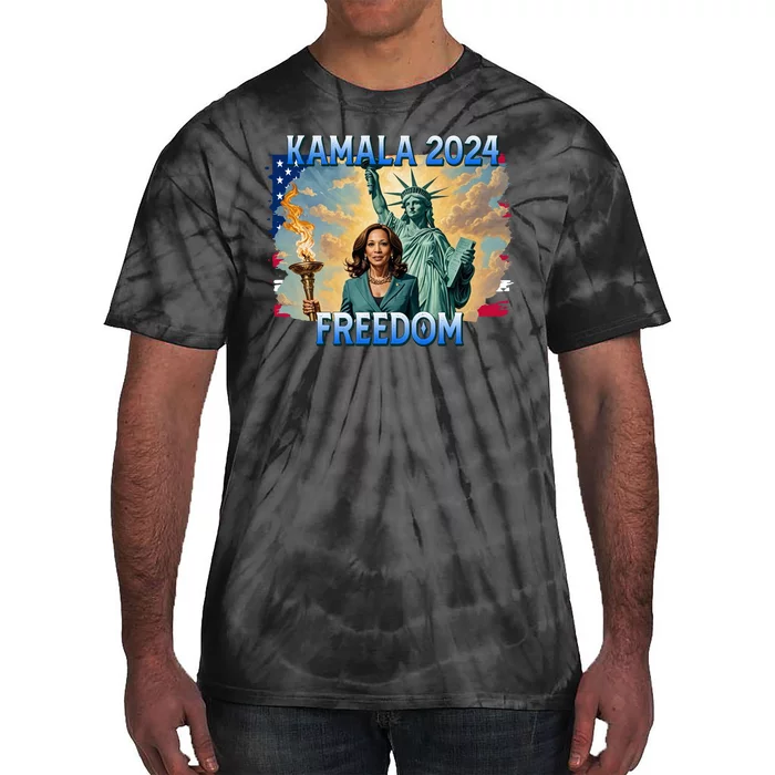 Kamala Harris Lady Liberty Freedom 2024 Tie-Dye T-Shirt