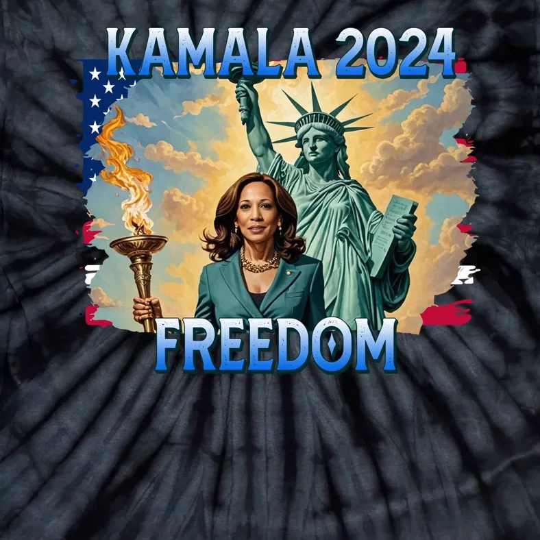 Kamala Harris Lady Liberty Freedom 2024 Tie-Dye T-Shirt