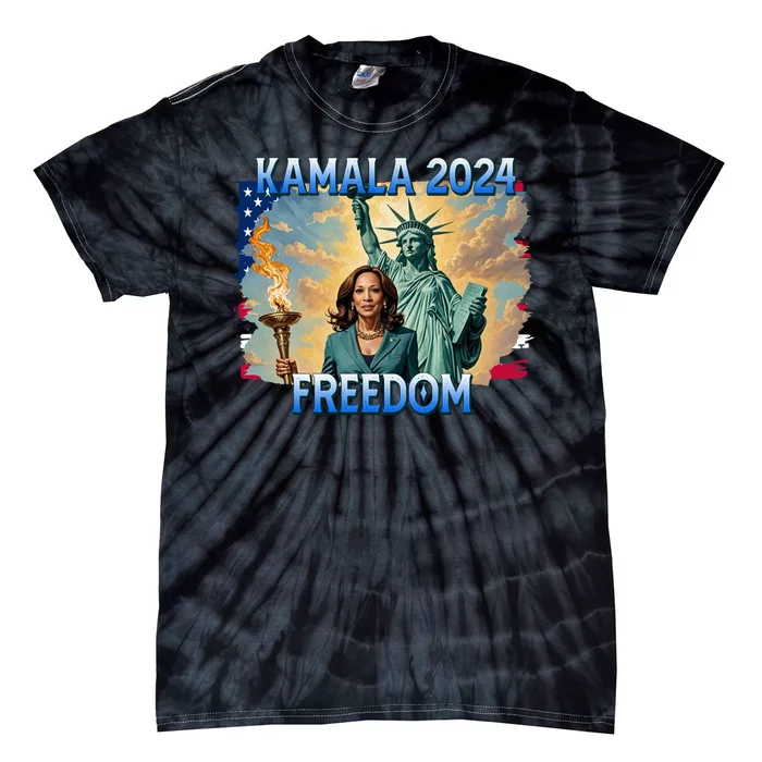 Kamala Harris Lady Liberty Freedom 2024 Tie-Dye T-Shirt