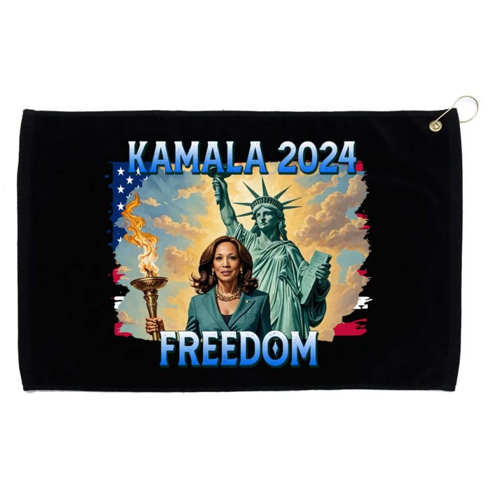 Kamala Harris Lady Liberty Freedom 2024 Grommeted Golf Towel