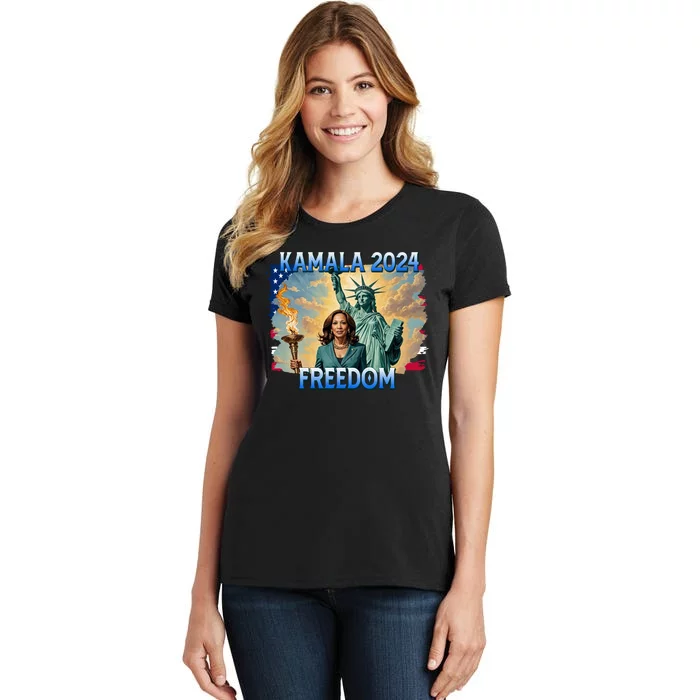 Kamala Harris Lady Liberty Freedom 2024 Women's T-Shirt