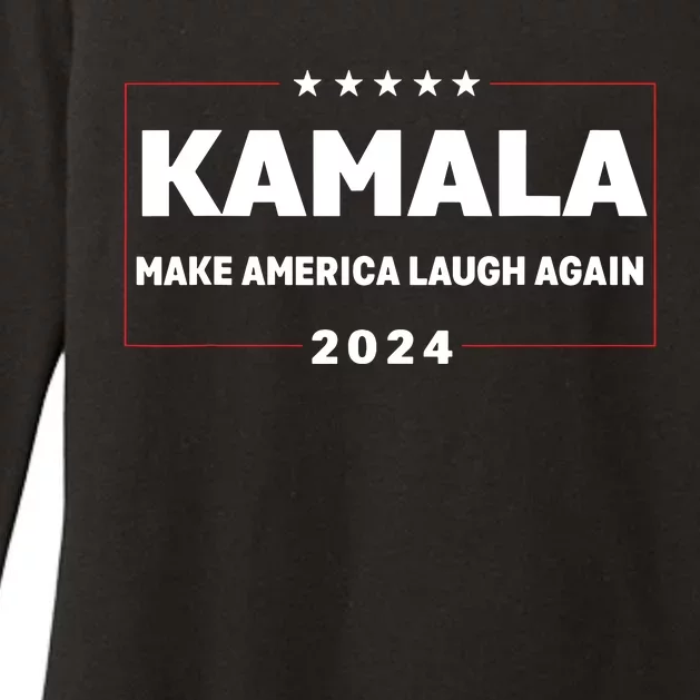 Kamala Harris Make America Laugh Again American Flag 2024 Womens CVC Long Sleeve Shirt