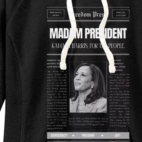 Kamala Harris Madam President Keepsake Collectible Gift Women's Fleece Hoodie