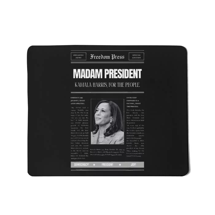 Kamala Harris Madam President Keepsake Collectible Gift Mousepad