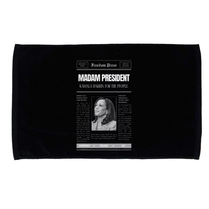 Kamala Harris Madam President Keepsake Collectible Gift Microfiber Hand Towel