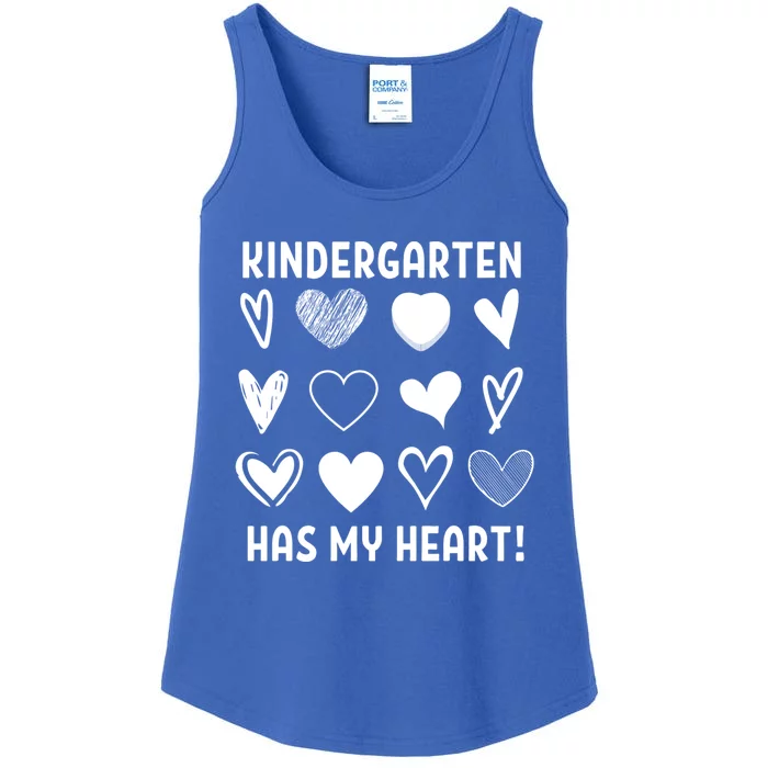 Kindergarten Has My Heart Valentines Day Teacher Cute Gift Ladies Essential Tank