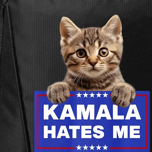 Kamala Hates Me Kamala Hate Cats Trump 2024 American Flag City Backpack