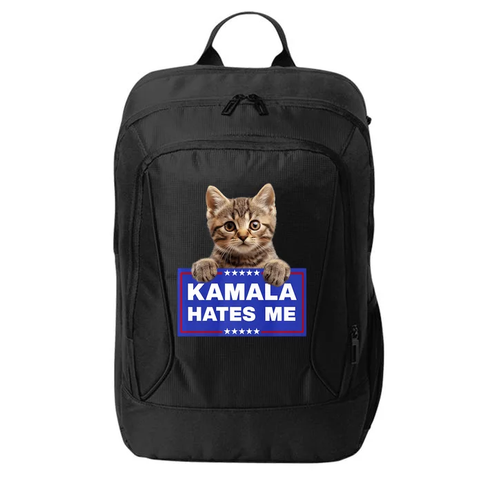 Kamala Hates Me Kamala Hate Cats Trump 2024 American Flag City Backpack