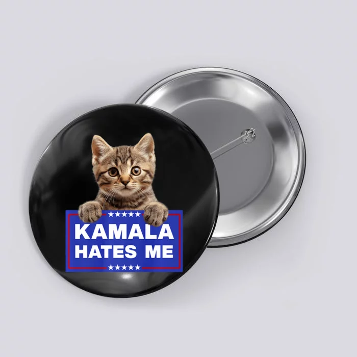 Kamala Hates Me Kamala Hate Cats Trump 2024 American Flag Button