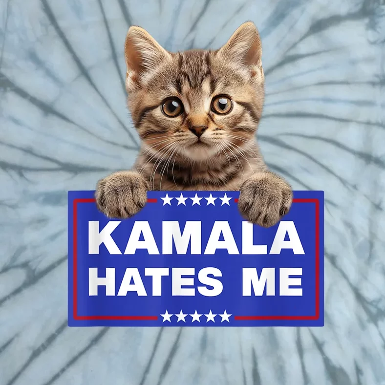 Kamala Hates Me Kamala Hate Cats Trump 2024 American Flag Tie-Dye T-Shirt