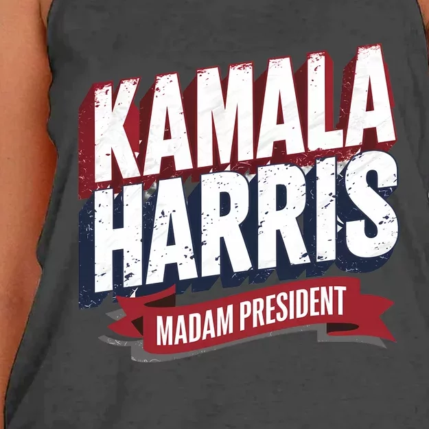 Kamala Harris Madam President Women's Knotted Racerback Tank