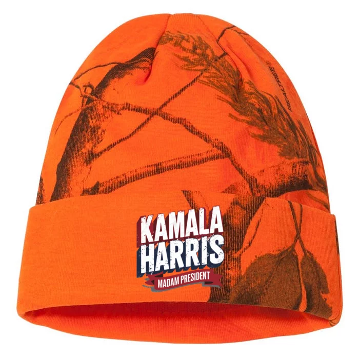 Kamala Harris Madam President Kati - 12in Camo Beanie