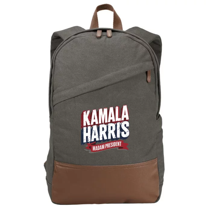 Kamala Harris Madam President Cotton Canvas Backpack