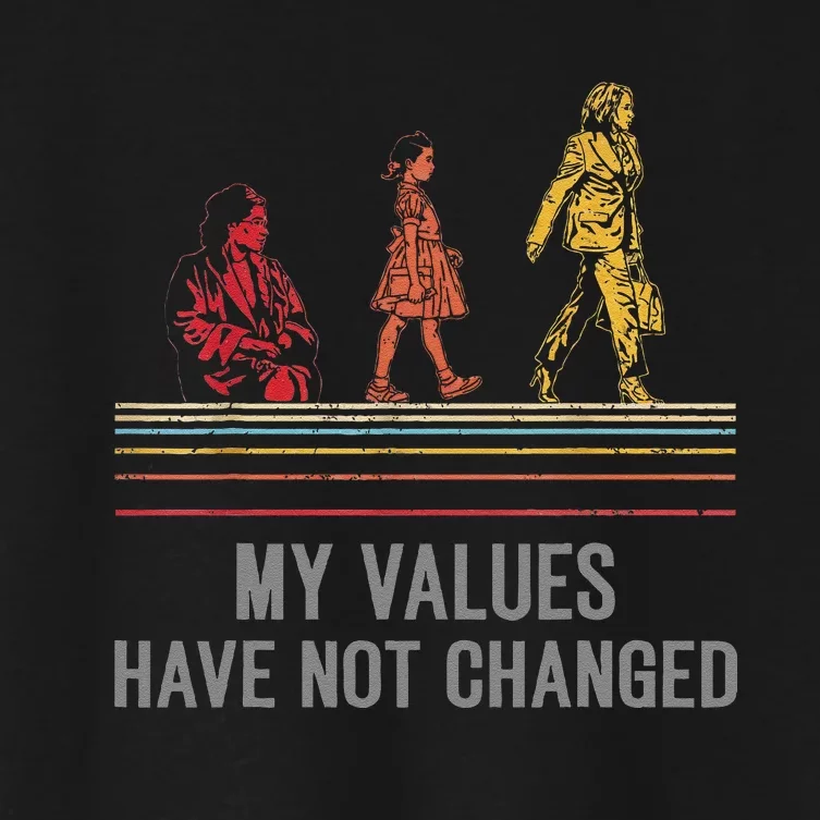 Kamala Harris My Values Have Not Changed President 47th 2024 Women's Crop Top Tee