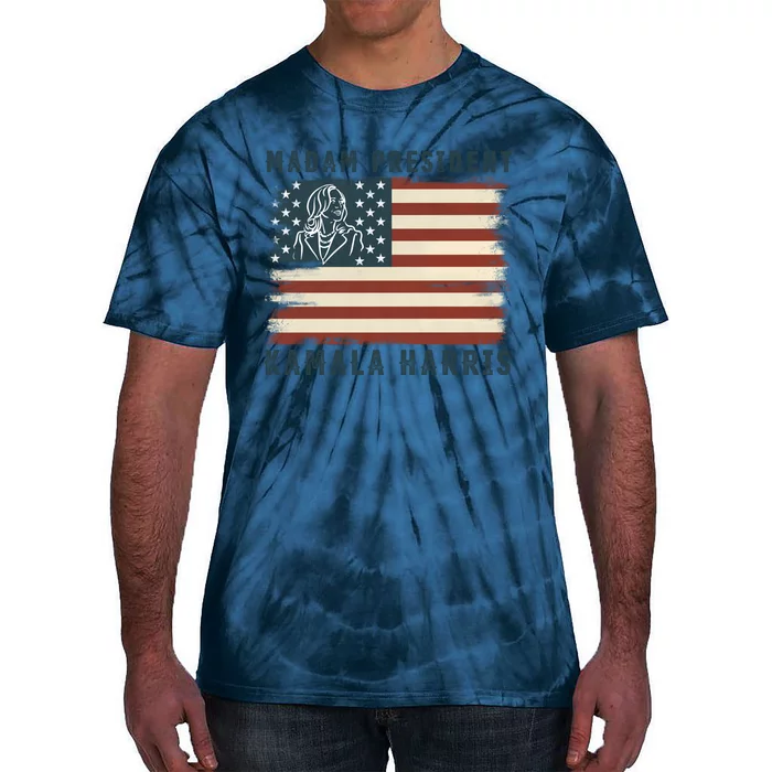 Kamala Harris Madam President 2024 Tie-Dye T-Shirt