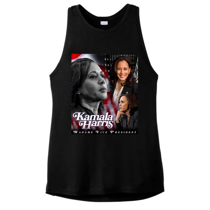 Kamala Harris Madame Vice President Ladies Tri-Blend Wicking Tank