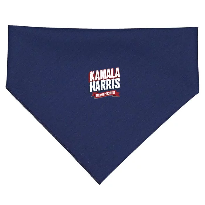 Kamala Harris Madam President Front And Back Front & Back USA-Made Doggie Bandana