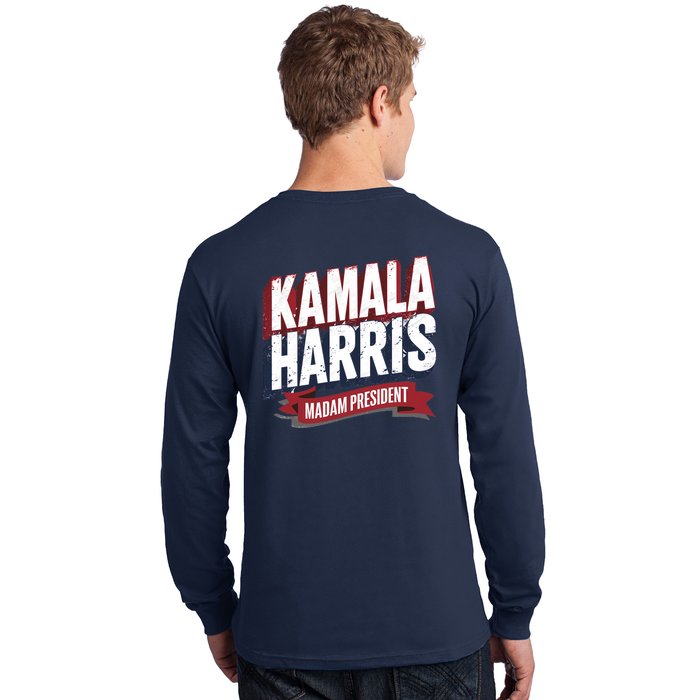 Kamala Harris Madam President Front And Back Front & Back Long Sleeve Shirt