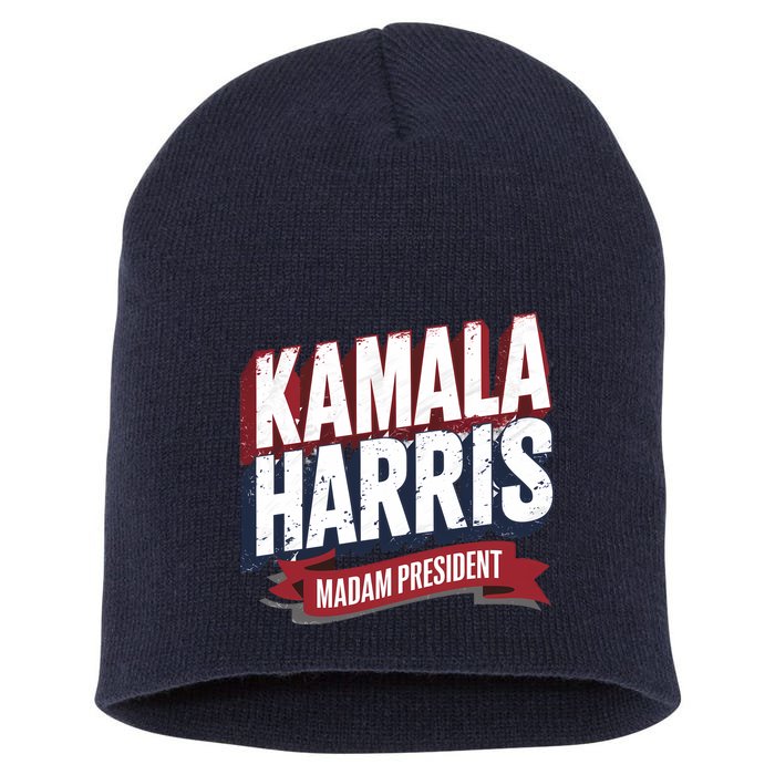 Kamala Harris Madam President Front And Back Short Acrylic Beanie