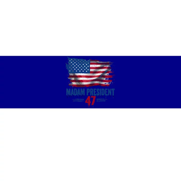 Kamala Harris Madam President 2024 Usa Flag Democratic Gift Bumper Sticker