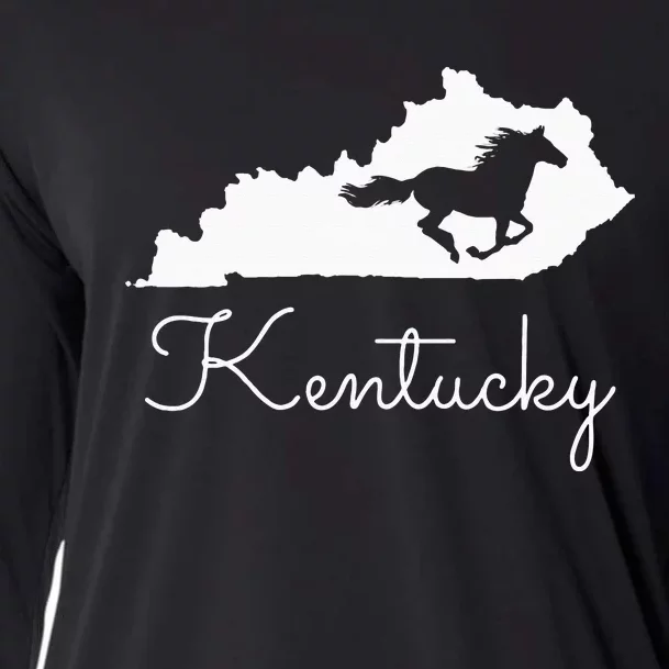 Kentucky Horse Map State Cooling Performance Long Sleeve Crew