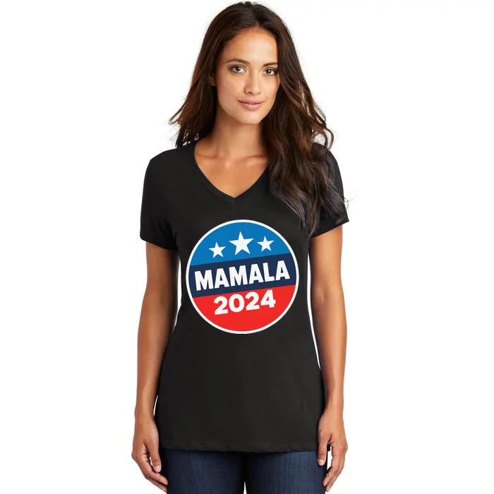 Kamala Harris Mamala Usa President 2024 Funny Presidential Women's V-Neck T-Shirt