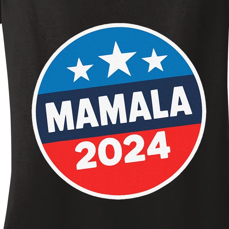 Kamala Harris Mamala Usa President 2024 Funny Presidential Women's V-Neck T-Shirt