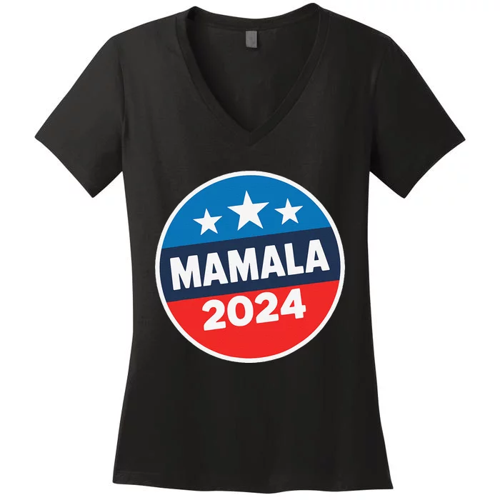 Kamala Harris Mamala Usa President 2024 Funny Presidential Women's V-Neck T-Shirt