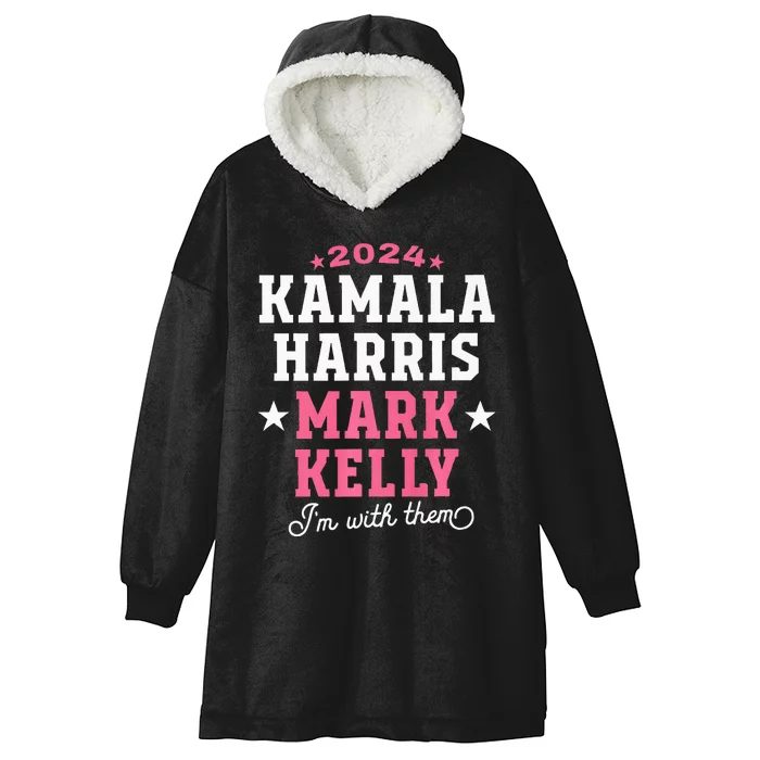 Kamala Harris Mark Kelly 2024 Hooded Wearable Blanket