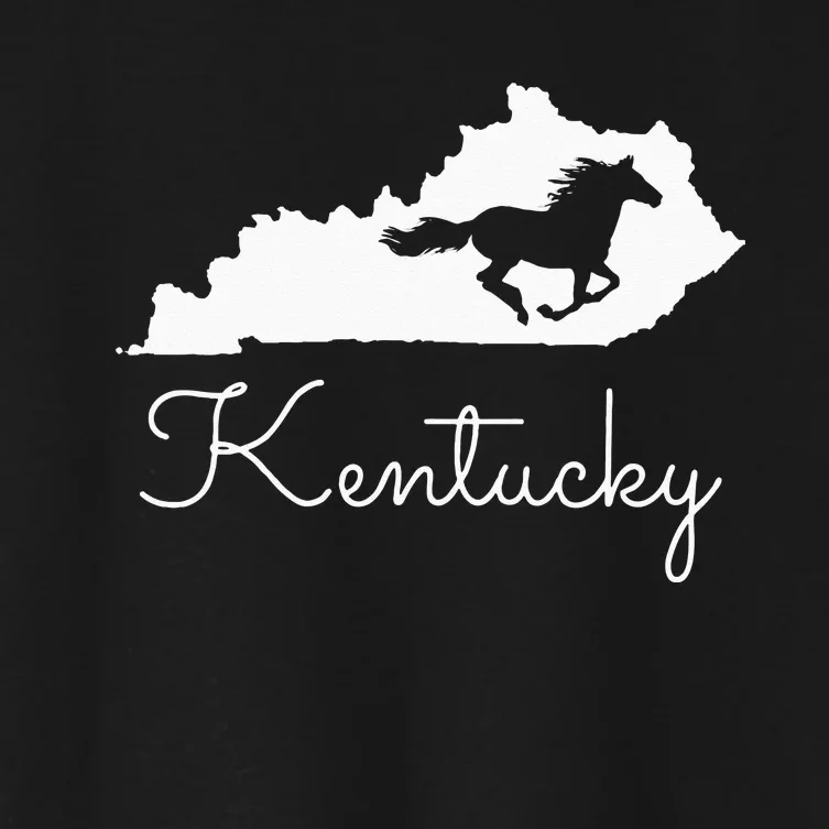 Kentucky Horse Map State Women's Crop Top Tee