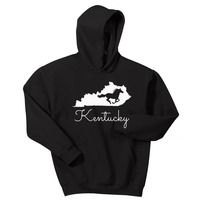 Kentucky Horse Map State Kids Hoodie