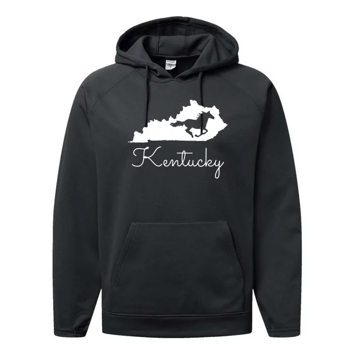 Kentucky Horse Map State Performance Fleece Hoodie