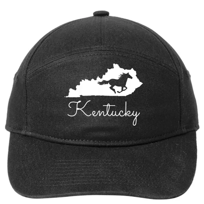 Kentucky Horse Map State 7-Panel Snapback Hat