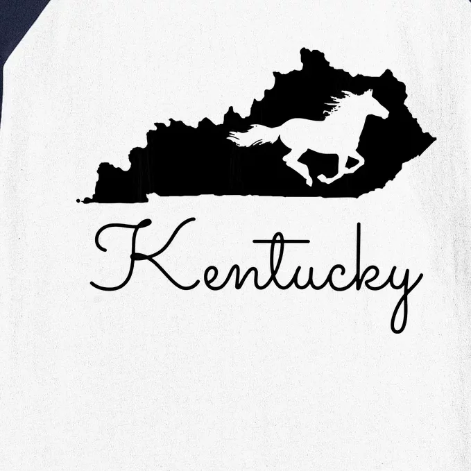 Kentucky Horse Map State Baseball Sleeve Shirt