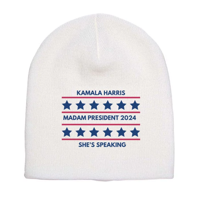 Kamala Harris Madam President 2024 SheS Speaking Short Acrylic Beanie