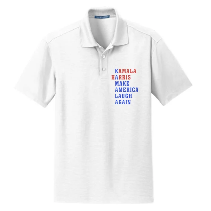 Kamala Harris Madam President Make America Laugh Again 2024 Dry Zone Grid Performance Polo