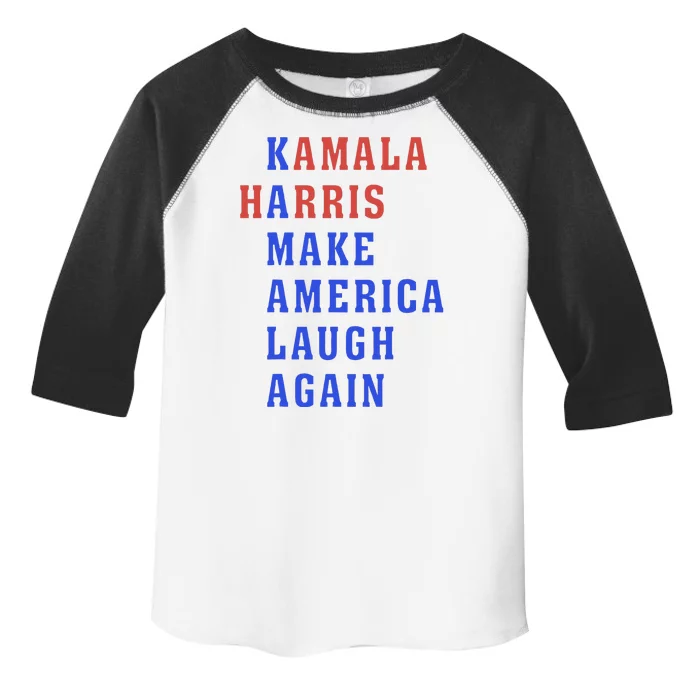 Kamala Harris Madam President Make America Laugh Again 2024 Toddler Fine Jersey T-Shirt