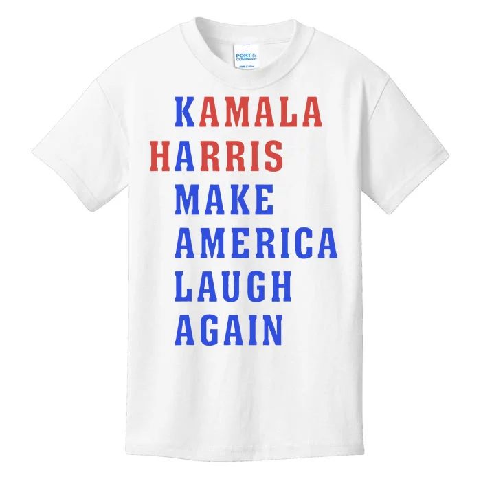 Kamala Harris Madam President Make America Laugh Again 2024 Kids T-Shirt