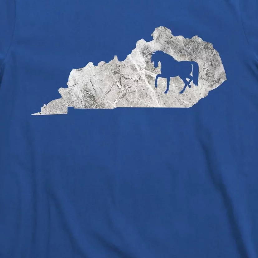 Kentucky Horse Map Horseback Riding Equestrian Racing Gift T-Shirt