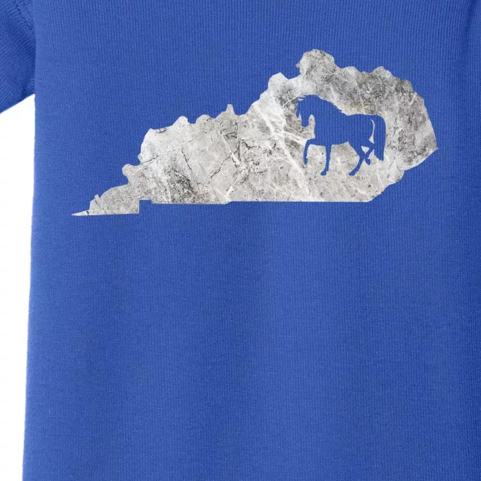 Kentucky Horse Map Horseback Riding Equestrian Racing Gift Baby Bodysuit