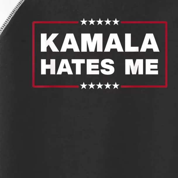 Kamala Hates Me Trump 2024 American Elections Toddler Fine Jersey T-Shirt