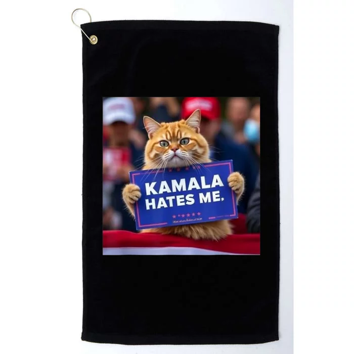 Kamala Hates Me Funny Political Saying Cat Lover Platinum Collection Golf Towel