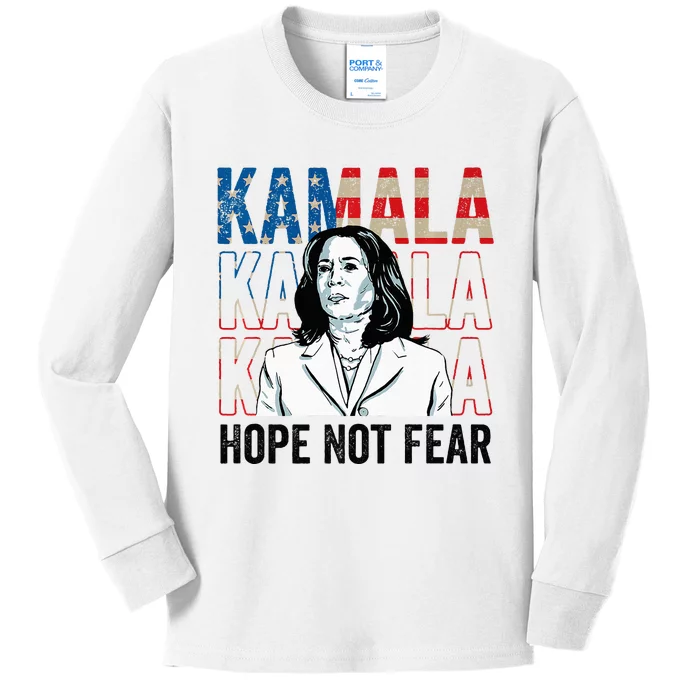 Kamala Hope Not Fear Kamala Harris Premium Kids Long Sleeve Shirt