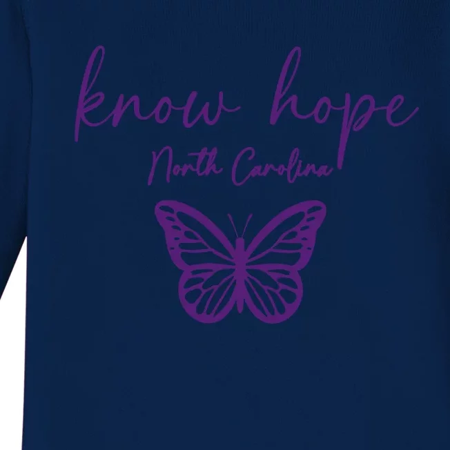 Know Hope North Carolina 3 Banners Baby Long Sleeve Bodysuit