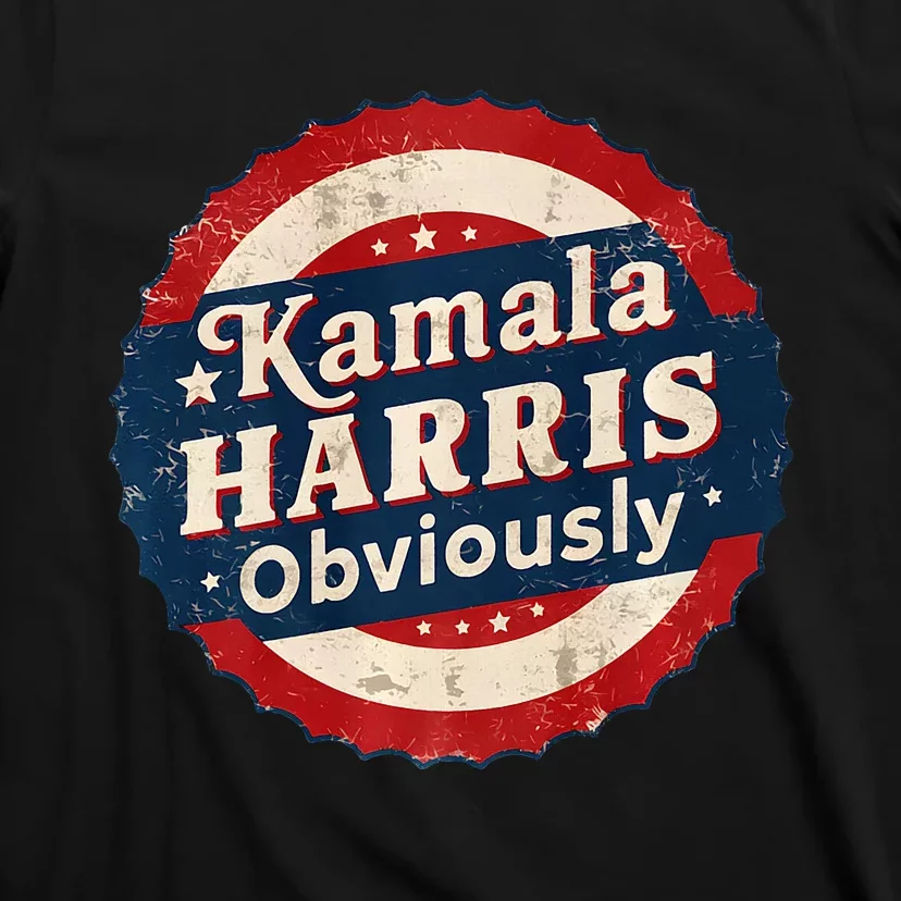 Kamala Harris Obviously Retro 2024 Election Badge Premium T-Shirt