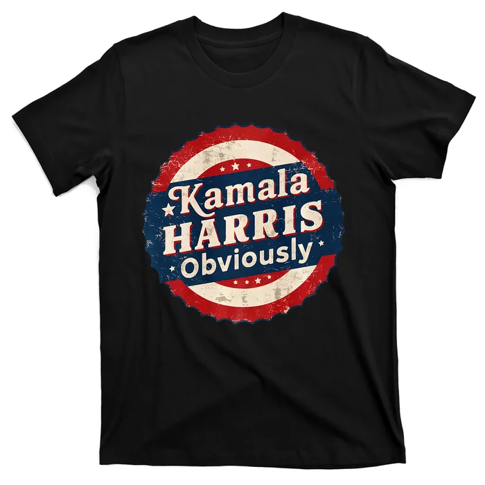 Kamala Harris Obviously Retro 2024 Election Badge Premium T-Shirt