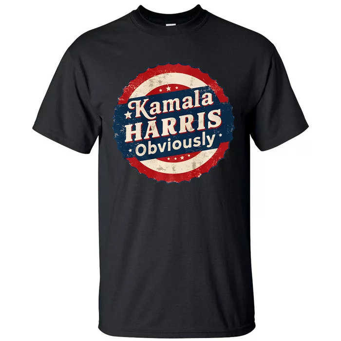 Kamala Harris Obviously Retro 2024 Election Badge Premium Tall T-Shirt