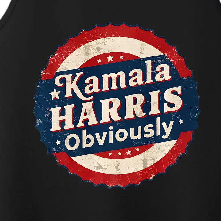 Kamala Harris Obviously Retro 2024 Election Badge Premium Performance Tank