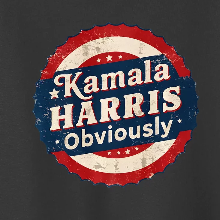 Kamala Harris Obviously Retro 2024 Election Badge Premium Toddler T-Shirt